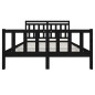 vidaXL Estructura de cama de madera maciza negra 150x200 cm vidaXL Estructura de cama de madera maciza negra 150x200 cm