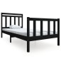 vidaXL Estructura de cama madera maciza negra 100x200 cm vidaXL Estructura de cama madera maciza negra 100x200 cm