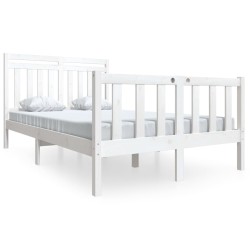 vidaXL Estructura de cama de madera maciza blanca 140x200 cm