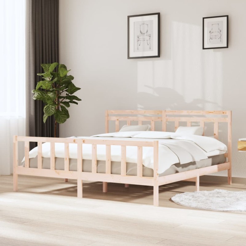 vidaXL Estructura de cama de madera maciza 200x200 cm vidaXL Estructura de cama de madera maciza 200x200 cm