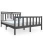 vidaXL Estructura de cama de madera maciza gris 150x200 cm