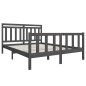 vidaXL Estructura de cama de madera maciza gris 150x200 cm