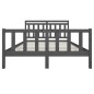 vidaXL Estructura de cama de madera maciza gris 150x200 cm