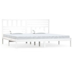 vidaXL Estructura de cama de madera maciza blanca 180x200 cm