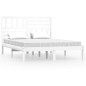 vidaXL Estructura de cama madera maciza de pino blanco 135x190 cm vidaXL Estructura de cama madera maciza de pino blanco 135x190 cm