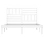 vidaXL Estructura de cama madera maciza de pino blanco 135x190 cm vidaXL Estructura de cama madera maciza de pino blanco 135x190 cm