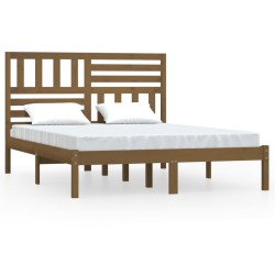 vidaXL Estructura de cama madera maciza de pino marrón miel 140x200 cm
