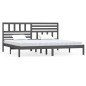 vidaXL Estructura de cama de madera maciza de pino gris 200x200 cm
