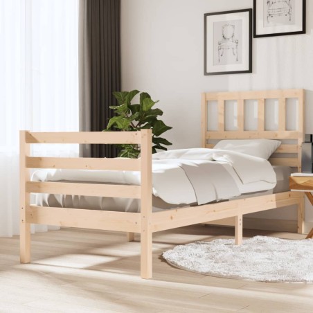 vidaXL Estructura de cama madera maciza 90x190 cm