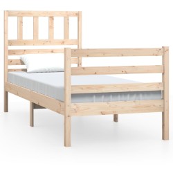 vidaXL Estructura de cama madera maciza 90x190 cm