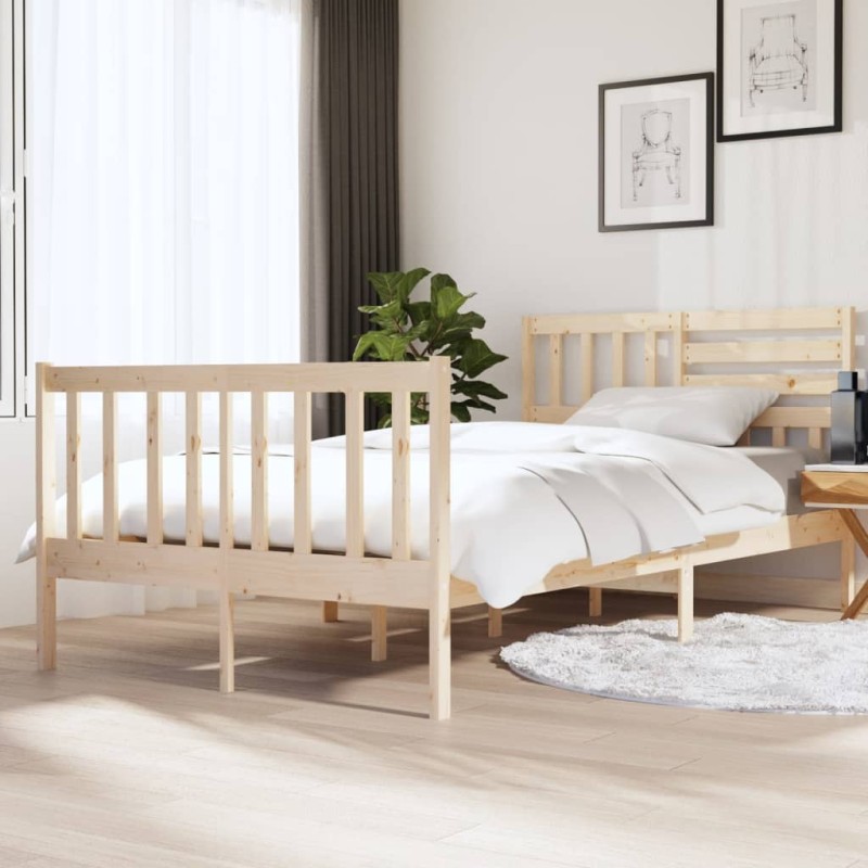 vidaXL Estructura de cama de madera maciza 120x190 cm vidaXL Estructura de cama de madera maciza 120x190 cm