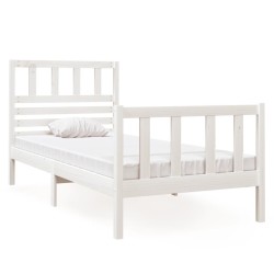 vidaXL Estructura de cama madera maciza blanco 75x190 cm
