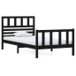 vidaXL Estructura de cama madera maciza negro 90x200 cm
