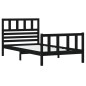 vidaXL Estructura de cama madera maciza negro 90x200 cm