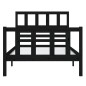 vidaXL Estructura de cama madera maciza negro 90x200 cm