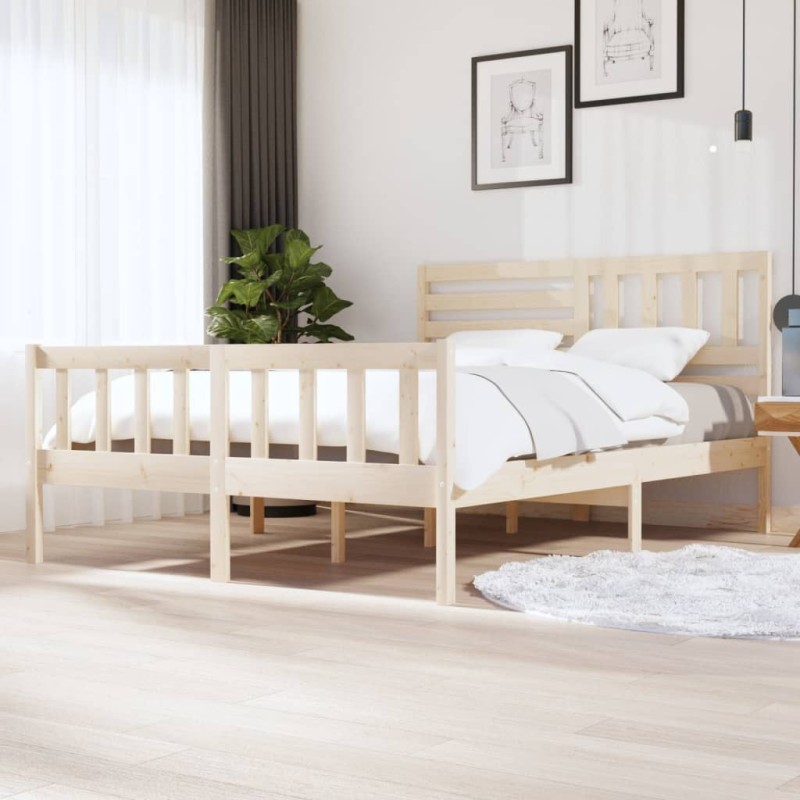 vidaXL Estructura de cama de madera maciza 160x200 cm vidaXL Estructura de cama de madera maciza 160x200 cm
