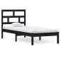 vidaXL Estructura de cama madera maciza negro 75x190 cm