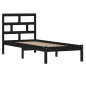 vidaXL Estructura de cama madera maciza negro 75x190 cm