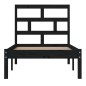 vidaXL Estructura de cama madera maciza negro 75x190 cm