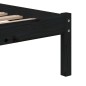 vidaXL Estructura de cama madera maciza negro 75x190 cm