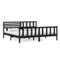 vidaXL Estructura de cama de madera maciza negra 200x200 cm vidaXL Estructura de cama de madera maciza negra 200x200 cm