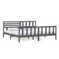 vidaXL Estructura de cama de madera maciza gris 200x200 cm vidaXL Estructura de cama de madera maciza gris 200x200 cm