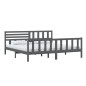 vidaXL Estructura de cama de madera maciza gris 200x200 cm vidaXL Estructura de cama de madera maciza gris 200x200 cm