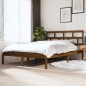 vidaXL Estructura de cama madera maciza marrón 135x190 cm vidaXL Estructura de cama madera maciza marrón 135x190 cm