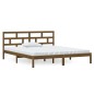 vidaXL Estructura de cama madera maciza marrón 135x190 cm vidaXL Estructura de cama madera maciza marrón 135x190 cm