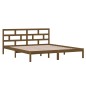 vidaXL Estructura de cama madera maciza marrón 135x190 cm vidaXL Estructura de cama madera maciza marrón 135x190 cm