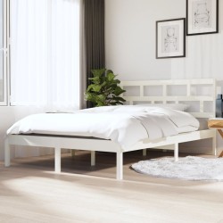 vidaXL Estructura de cama madera maciza blanco 120x190 cm