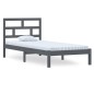 vidaXL Estructura de cama de madera maciza de pino gris 100x200 cm vidaXL Estructura de cama de madera maciza de pino gris 100x200 cm