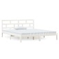 vidaXL Estructura de cama madera maciza blanco 135x190 cm vidaXL Estructura de cama madera maciza blanco 135x190 cm