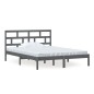 vidaXL Estructura de cama madera maciza gris king size 150x200cm vidaXL Estructura de cama madera maciza gris king size 150x200cm