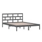 vidaXL Estructura de cama madera maciza gris king size 150x200cm vidaXL Estructura de cama madera maciza gris king size 150x200cm