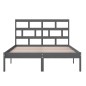 vidaXL Estructura de cama madera maciza gris king size 150x200cm vidaXL Estructura de cama madera maciza gris king size 150x200cm