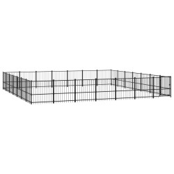 vidaXL Perrera de exterior de acero 46,1 m²
