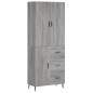 vidaXL Aparador alto madera contrachapada gris sonoma 69,5x34x180 cm vidaXL Aparador alto madera contrachapada gris sonoma 69,5x34x180 cm
