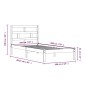 vidaXL Estructura de cama madera maciza de pino negro 100x200 cm