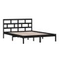vidaXL Estructura de cama madera maciza negro king size 150x200 cm vidaXL Estructura de cama madera maciza negro king size 150x200 cm