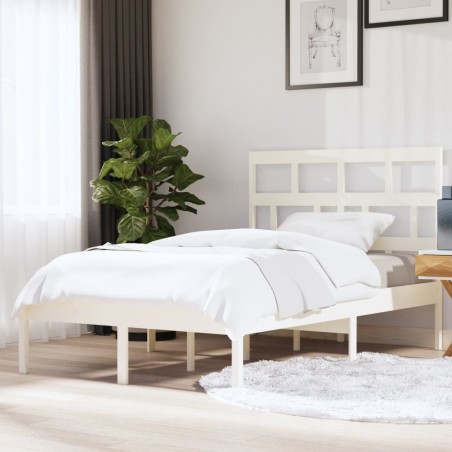 vidaXL Estructura de cama de madera maciza de pino blanco 140x200 cm