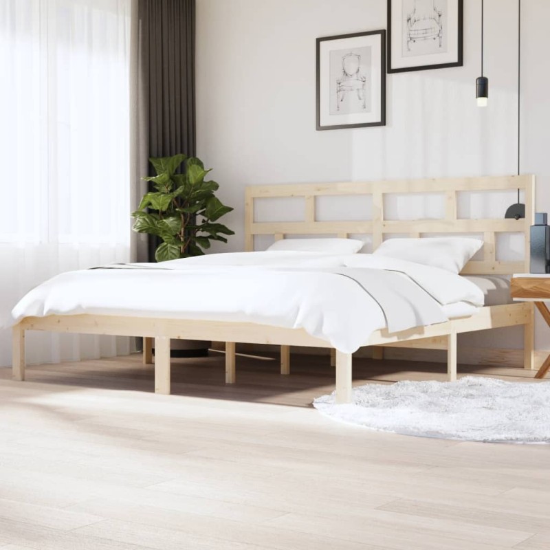 vidaXL Estructura de cama de madera maciza de pino 200x200 cm vidaXL Estructura de cama de madera maciza de pino 200x200 cm