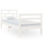vidaXL Estructura de cama individual madera maciza blanco 75x190 cm vidaXL Estructura de cama individual madera maciza blanco 75x190 cm