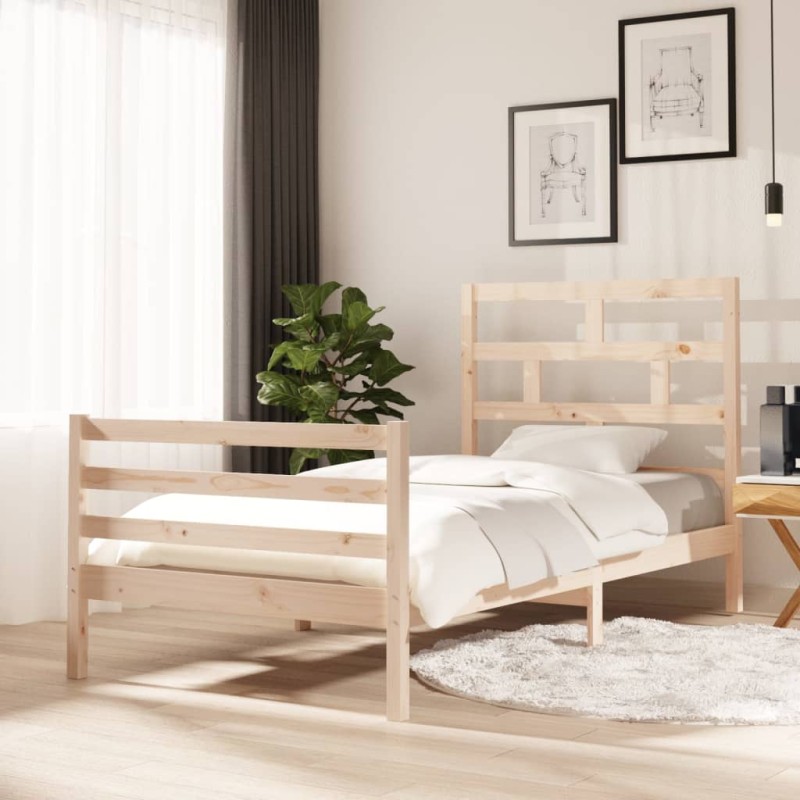 vidaXL Estructura de cama madera maciza de pino 100x200 cm vidaXL Estructura de cama madera maciza de pino 100x200 cm