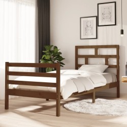 vidaXL Estructura de cama madera maciza pino marrón miel 90x200 cm