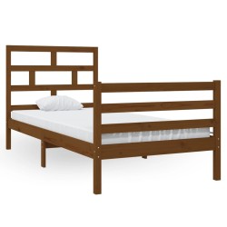 vidaXL Estructura de cama madera maciza pino marrón miel 90x200 cm