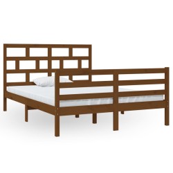vidaXL Estructura de cama madera maciza de pino marrón miel 140x200 cm