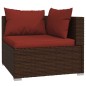 vidaXL Set muebles de jardín 4 piezas y cojines ratán sintético marrón
