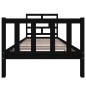 vidaXL Estructura de cama madera maciza de pino negro 90x190 cm vidaXL Estructura de cama madera maciza de pino negro 90x190 cm