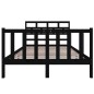 vidaXL Estructura de cama de madera maciza de pino negro 120x190 cm